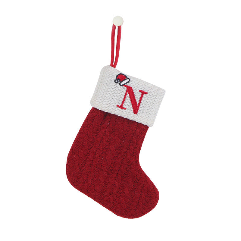 Knitted Initial Christmas Socks