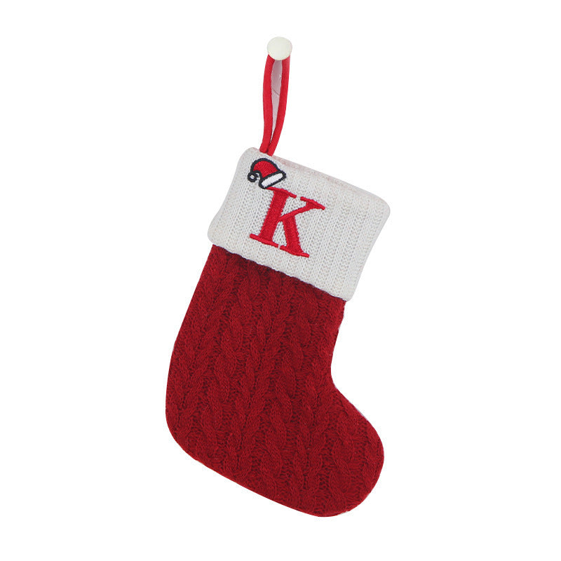 Knitted Initial Christmas Socks