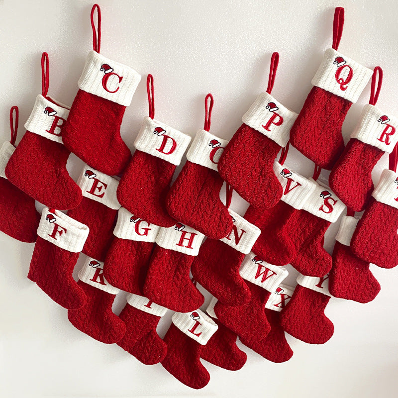 Knitted Initial Christmas Socks