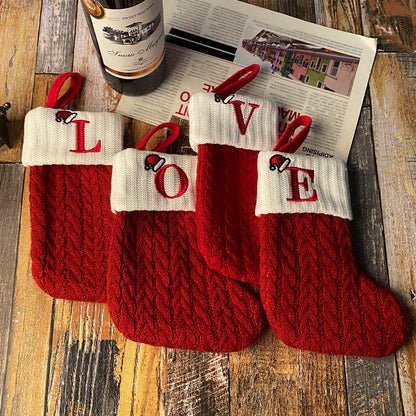 Knitted Initial Christmas Socks