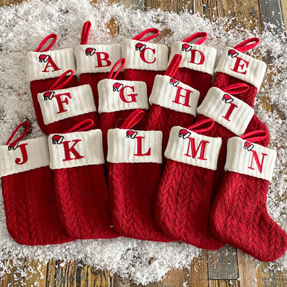 Knitted Initial Christmas Socks