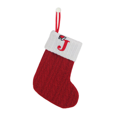 Knitted Initial Christmas Socks