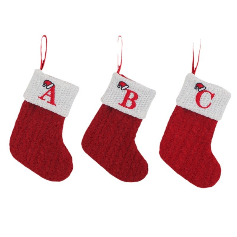 Knitted Initial Christmas Socks