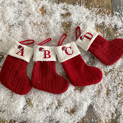 Knitted Initial Christmas Socks