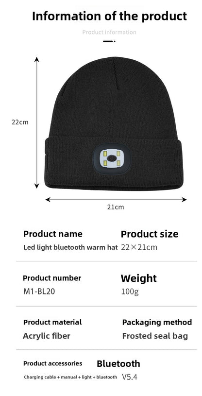 Winter Bluetooth Flash-Light Beanie