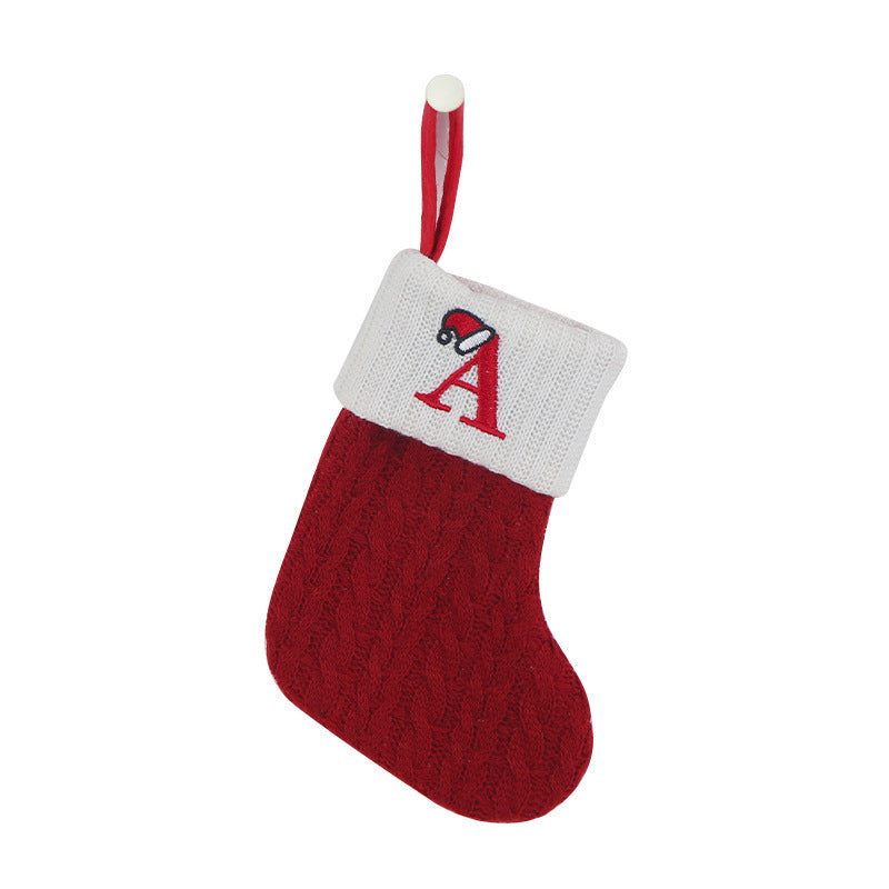 Knitted Initial Christmas Socks